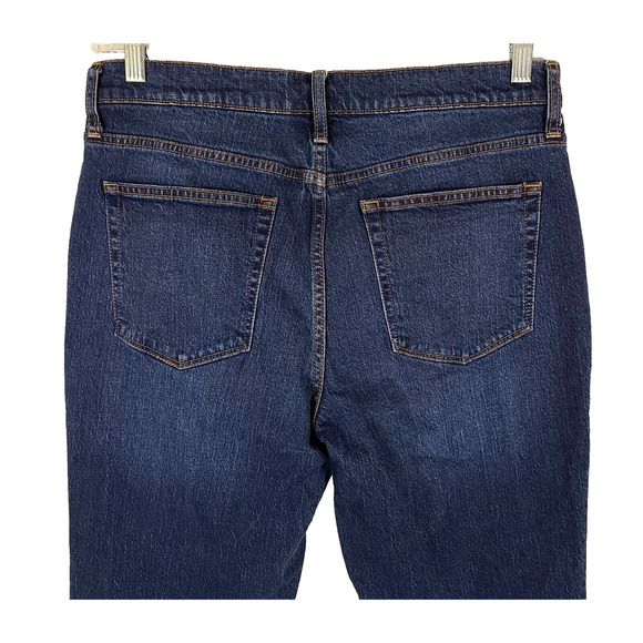 J Crew Jeans Wide Leg Size 31 Mid Rise Flare Crop Button Fly Dark Blue BJ825 - Picture 4 of 12